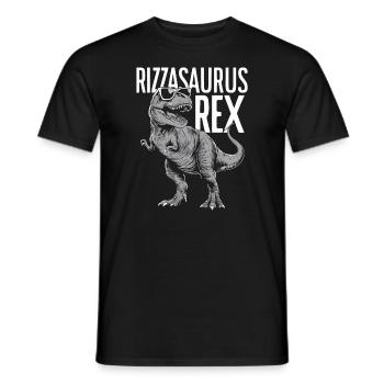 Rizzler Culture with Dinosaur Art and T-Rex - Men's T-Shirt - black - Front - AI Model Male 178 light (178cm)