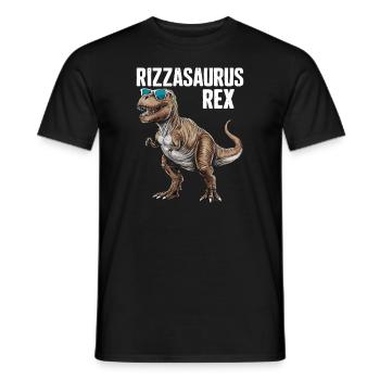 Rizzler Culture with Dinosaur Art and T-Rex - Men's T-Shirt - black - Front - AI Model Male 178 light (178cm)
