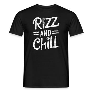 Rizzler Culture Gaming Life Rizzler Quotes - Men's T-Shirt - black - Front - AI Model Male 178 light (178cm)