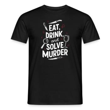 Meurtre Mystère Tenue De Dîner, Fête, Scène De Crime - T-shirt homme - noir - Devant - AI Model Male 178 light (178cm)