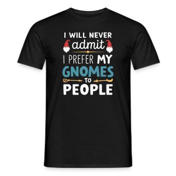 Garden Gnomes Gnome Lover Funny Gnome Gardening - Men's T-Shirt - black - Front - AI Model Male 178 light (178cm)