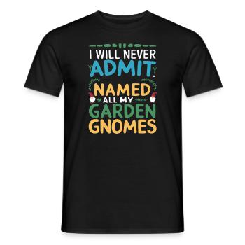 Garden Gnomes Gnome Lover Funny Gnome Gardening - Men's T-Shirt - black - Front - AI Model Male 178 light (178cm)