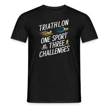 Triathlon Swim Bike Run Triathlete Sports Gift - Men's T-Shirt - black - Front - AI Model Male 178 light (178cm)
