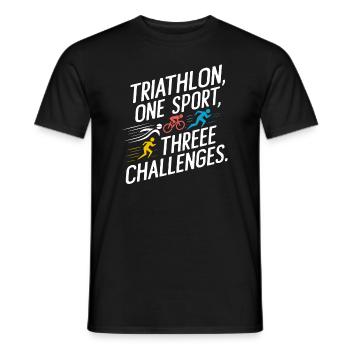 Triathlon Swim Bike Run Triathlete Sports Gift - Men's T-Shirt - black - Front - AI Model Male 178 light (178cm)