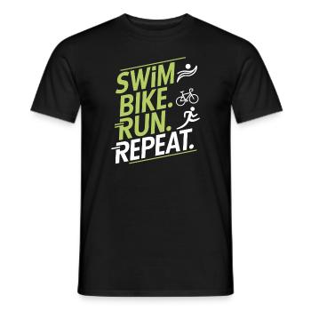 Triathlon Swim Bike Run Triathlet Sport Geschenk - Männer T-Shirt - Schwarz - Vorne - AI Model Male 178 light (178cm)