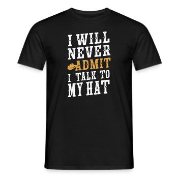 Cowboy living in the wild west with cowboy hat and - Men's T-Shirt - black - Front - AI Model Male 178 light (178cm)