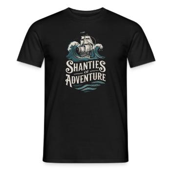 Sailors Sea Shanty Singing Ship Adventures - Men's T-Shirt - black - Front - AI Model Male 178 light (178cm)