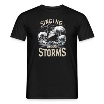Sailors Sea Shanty Singing Ship Adventures - Men's T-Shirt - black - Front - AI Model Male 178 light (178cm)