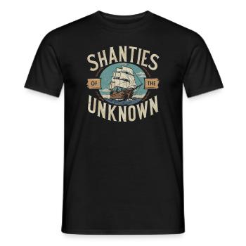 Sailors Sea Shanty Singing Ship Adventures - Men's T-Shirt - black - Front - AI Model Male 178 light (178cm)