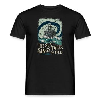 Sailors Sea Shanty Singing Ship Adventures - Men's T-Shirt - black - Front - AI Model Male 178 light (178cm)
