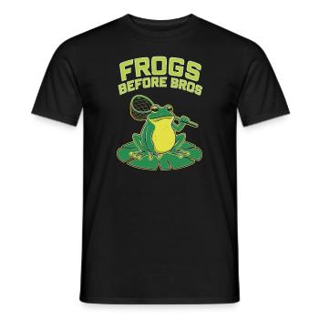 Amphibian frog hunter enthusiast, frog trapping - Men's T-Shirt - black - Front - AI Model Male 178 light (178cm)
