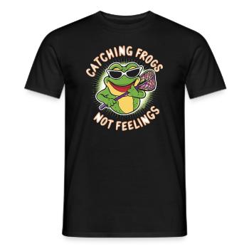 Amphibian frog hunter enthusiast, frog trapping - Men's T-Shirt - black - Front - AI Model Male 178 light (178cm)
