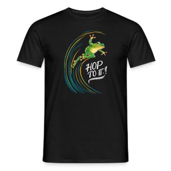 Amphibian frog hunter enthusiast, frog trapping - Men's T-Shirt - black - Front - AI Model Male 178 light (178cm)