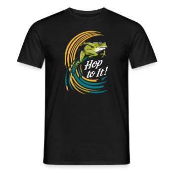 Amphibian frog hunter enthusiast, frog trapping - Men's T-Shirt - black - Front - AI Model Male 178 light (178cm)