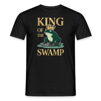 Amphibian frog hunter enthusiast, frog trapping - Men's T-Shirt - black - Front - AI Model Male 178 light (178cm)