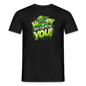 Amphibian frog hunter enthusiast, frog trapping - Men's T-Shirt - black - Front - AI Model Male 178 light (178cm)