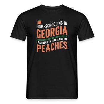 Georgia Homeschool Mom Life in Peach State - Men's T-Shirt - black - Front - AI Model Male 178 light (178cm)
