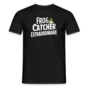 Amphibian frog hunter enthusiast, frog trapping - Men's T-Shirt - black - Front - AI Model Male 178 light (178cm)