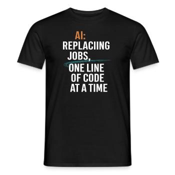 Faszinierende Welt Der Robotik Und Künstlichen - Männer T-Shirt - Schwarz - Vorne - AI Model Male 178 light (178cm)
