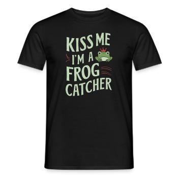 Amphibian frog hunter enthusiast, frog trapping - Men's T-Shirt - black - Front - AI Model Male 178 light (178cm)