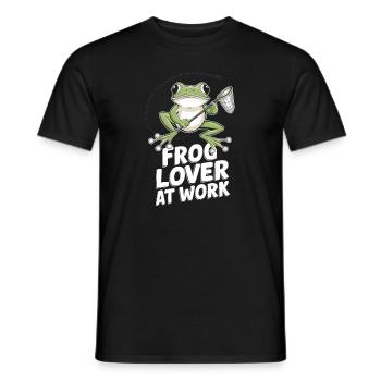 Amphibian frog hunter enthusiast, frog trapping - Men's T-Shirt - black - Front - AI Model Male 178 light (178cm)
