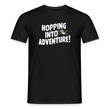Amphibian frog hunter enthusiast, frog trapping - Men's T-Shirt - black - Front - AI Model Male 178 light (178cm)