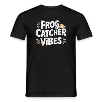 Amphibian frog hunter enthusiast, frog trapping - Men's T-Shirt - black - Front - AI Model Male 178 light (178cm)