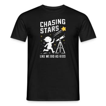 Stargazing And Meteor Shower Enthusiast - Men's T-Shirt - black - Front - AI Model Male 178 light (178cm)