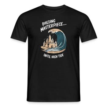 Art créatif des châteaux de sable sur la plage | Sculptures - T-shirt homme - noir - Devant - AI Model Male 178 light (178cm)