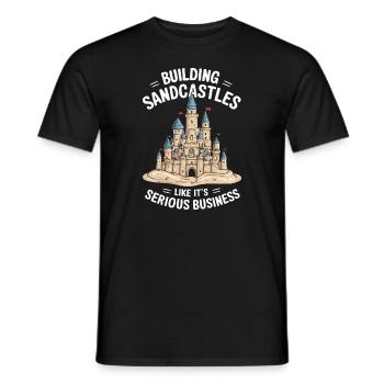 Art créatif des châteaux de sable sur la plage | Sculptures - T-shirt homme - noir - Devant - AI Model Male 178 light (178cm)