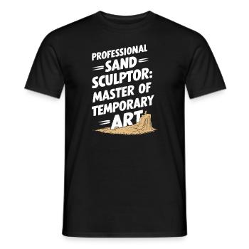 Sculpteurs de sable professionnels sur la plage du - T-shirt homme - noir - Devant - AI Model Male 178 light (178cm)