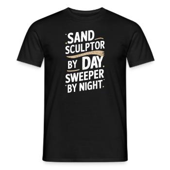 Sculpteurs de sable professionnels sur la plage du - T-shirt homme - noir - Devant - AI Model Male 178 light (178cm)