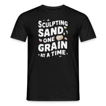 Sculpteurs de sable professionnels sur la plage du - T-shirt homme - noir - Devant - AI Model Male 178 light (178cm)
