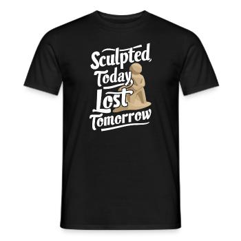 Sculpteurs de sable professionnels sur la plage du - T-shirt homme - noir - Devant - AI Model Male 178 light (178cm)