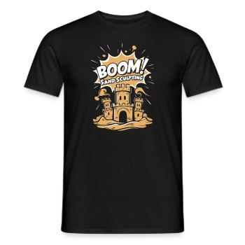 Sculpteurs de sable professionnels sur la plage du - T-shirt homme - noir - Devant - AI Model Male 178 light (178cm)