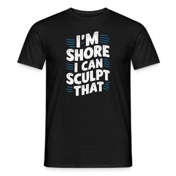 Sculpteurs de sable professionnels sur la plage du - T-shirt homme - noir - Devant - AI Model Male 178 light (178cm)