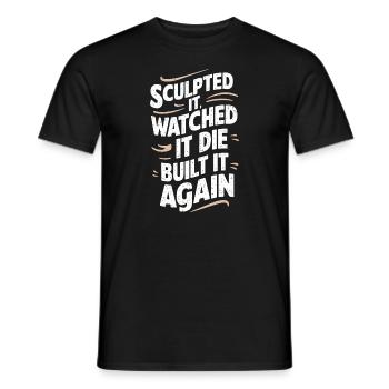 Sculpteurs de sable professionnels sur la plage du - T-shirt homme - noir - Devant - AI Model Male 178 light (178cm)