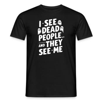 Ghost Bait Halloween Parapsychology Paranormal - Men's T-Shirt - black - Front - AI Model Male 178 light (178cm)