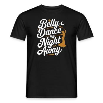 Rhythmic movements in oriental dance: - Men's T-Shirt - black - Front - AI Model Male 178 light (178cm)