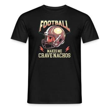 American football enthusiast with team spirit and - Men's T-Shirt - black - Front - AI Model Male 178 light (178cm)