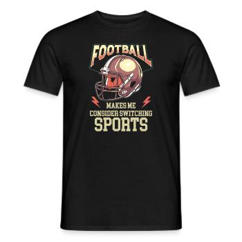 American football enthusiast with team spirit and - Men's T-Shirt - black - Front - AI Model Male 178 light (178cm)