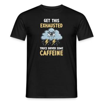 Overworked truck driver exhaustion burnout - Men's T-Shirt - black - Front - AI Model Male 178 light (178cm)