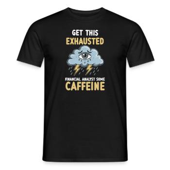 Épuisement et épuisement professionnel chez les analystes financiers - T-shirt homme - noir - Devant - AI Model Male 178 light (178cm)