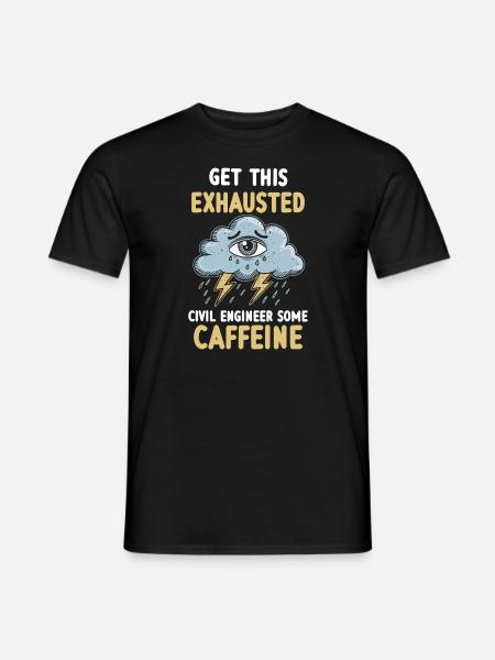 Erschöpfung Überlastung Bauingenieur Alltag - Männer T-Shirt - Schwarz