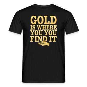 Gold Rush Adventure Gold Prospector Treasure Hunt - Men's T-Shirt - black - Front - AI Model Male 178 light (178cm)