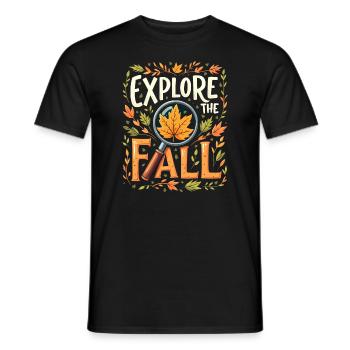 Autumnal blaze of colour for nature lovers and - Men's T-Shirt - black - Front - AI Model Male 178 light (178cm)