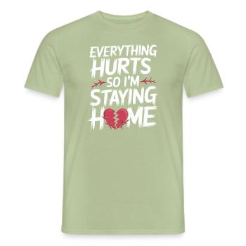 Introversion Alternative style Emotional - Men's T-Shirt - sage - Front - AI Model Male 178 light (178cm)