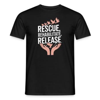 Passionné par le sauvetage des oiseaux et la faune sauvage - T-shirt homme - noir - Devant - AI Model Male 178 light (178cm)