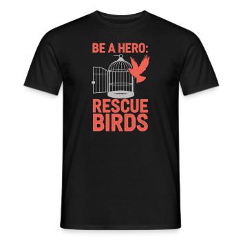 Passionné par le sauvetage des oiseaux et la faune sauvage - T-shirt homme - noir - Devant - AI Model Male 178 light (178cm)