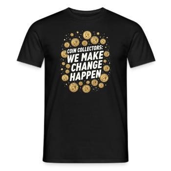 Coin Collector Coin Collection Numismatic History - Männer T-Shirt - Schwarz - Vorne - AI Model Male 178 light (178cm)